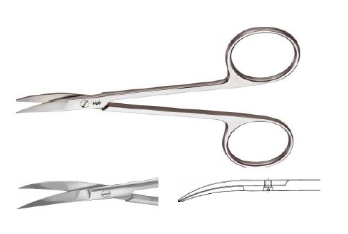 Очні ножиці вигнуті гострі/гострі 110 мм